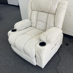 Recliner Lift Chair Sofa Coach Chair - Fabric - White Beige
