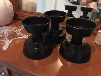 Pottery barn candle holders heavy medal