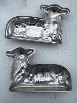 2 piece cast aluminum 3D lamb cake molds