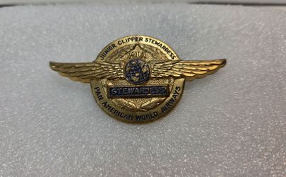Great 1940s Pan Am World Airways Junior Clipper Stewardess Metal Wing