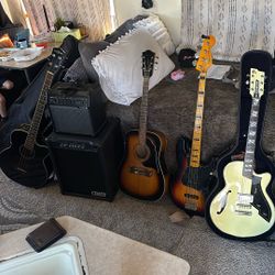 $850 4Guitars 2cases 2Amps