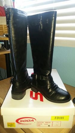 Little girls new in box black riding boots