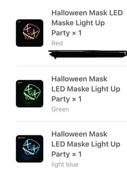 3 NEW Halloween Masks LED light up