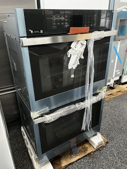 New GE Café Electric Double Wall Oven Stainless Steel 