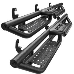 Running Boards Compatible With 2015-2026 Chevy Colorado/GMC Canyon Crew Cab, Two-Stair Side Steps Rail Drop Nerf Bars Carbon Steel