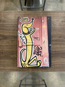 Retro Pets Graffiti Dog Canvas Wall Art 18” × 12”