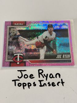 Joe Ryan Minnesota Twins Pitcher Topps Short Print Insert Card.