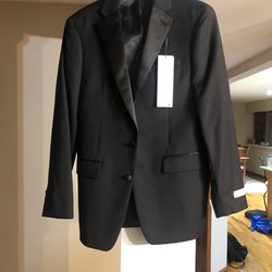 Mens Calvin Klein Tuxedo Jacket New Black 42 Long Slim Fit