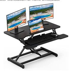 Ergonomic height-adjustable desk riser