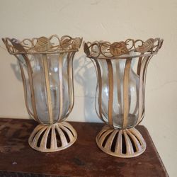 Metal And Glass Vases