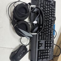 Gaming Keyboard, Headset And Gaming Mouse 