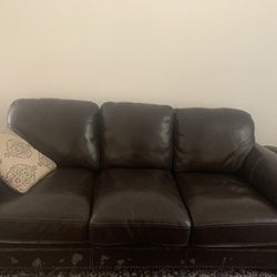 Leather Dark Brown Couch