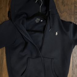 Polo Ralph Lauren Black Zip-Up Hoodie – Size M