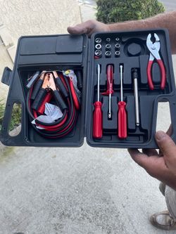 Roadside Emergency Tool Kit with Jumper Cables