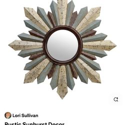 Rustic Sunburst Decor Mirror
