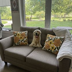 3-Seater Couch & Loveseat Set – Neutral Taupe, Excellent Condition