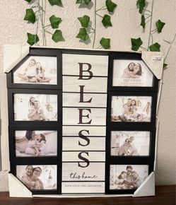 Bless This Home Multi-Photo Collage Frame – Brand New