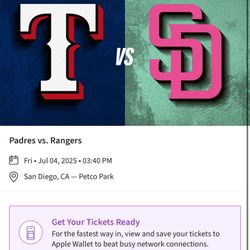 Padres Vs. Rangers July 4th And 5th