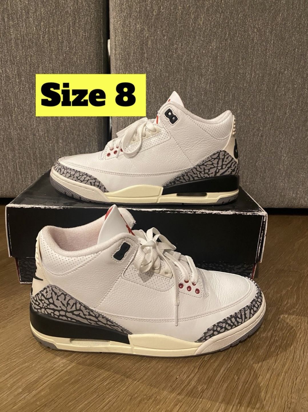 Air Jordan 3 Reimagined White Cement Men's Size 8