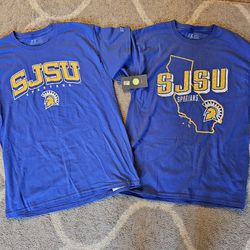 Lot of 2 NWT Russell San Jose State University Spartans Blue Shirts Size Large