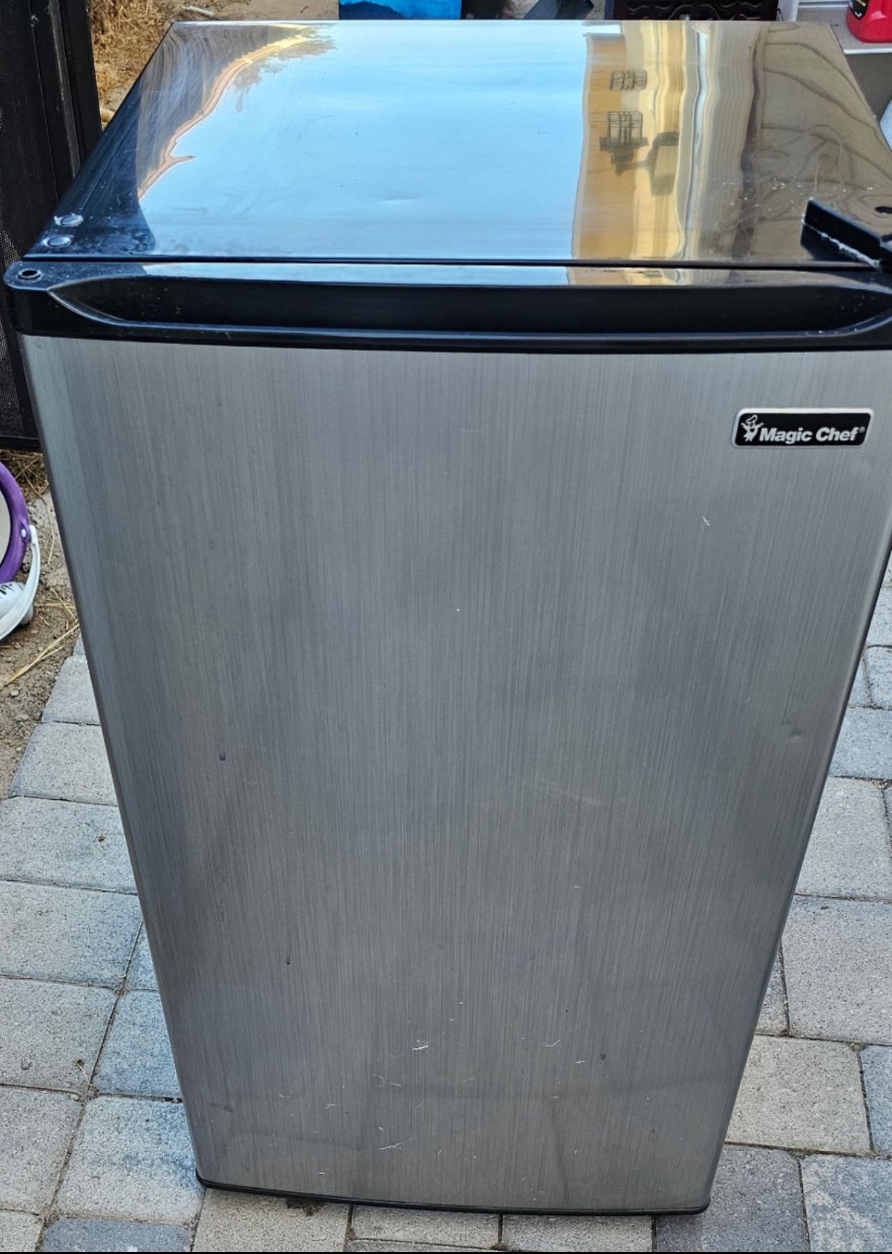 Mini Magic Refrigerator 3.5 Cubic. Stainless Steel-Pre-Owned