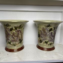 Asian Ceramic Vases-(8”tall x 8”wide $25 each )