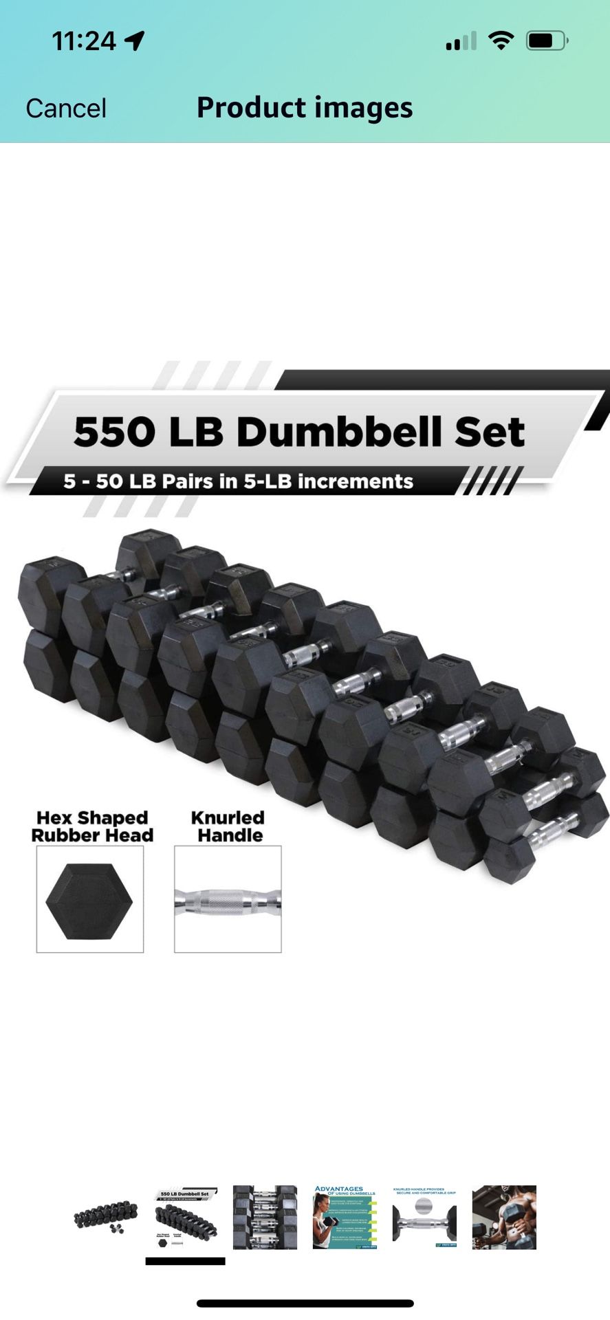 Dumbbell Set - 5lb - 50lb Pairs In 5lb Increments