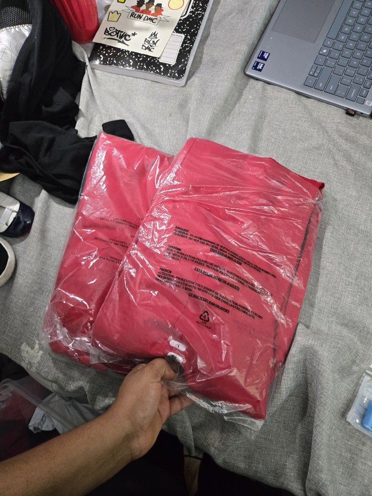 Two Pairs Of Red Size Large Men's Scrubs