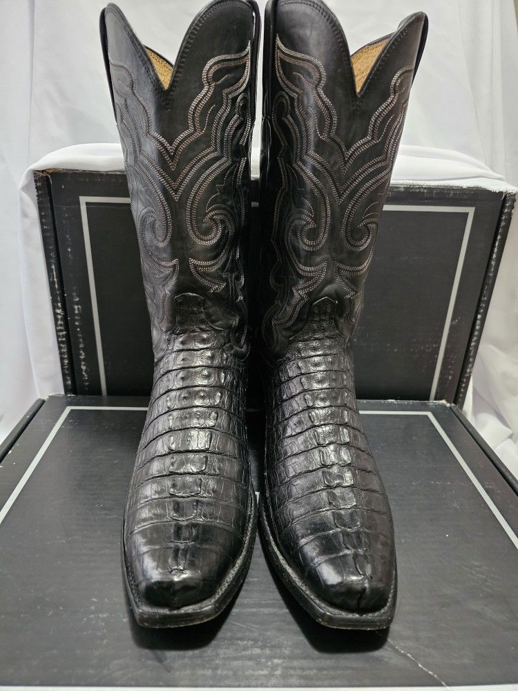 LUCCHESE **CLASSIC** Black Jersey Calf Boots M/8.5 D