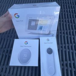 Google Home Nest hub , Doorbell Camera, Thermostat +