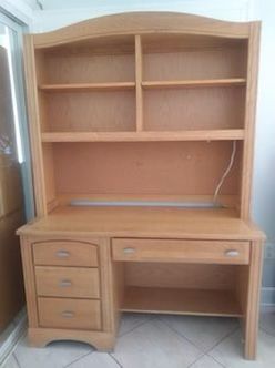 REAL Wood Desk with Hutch In 