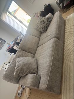 Light gray couch- Nebraska furniture mart