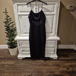 New. Never Used Beautiful Black Satin Dress. 