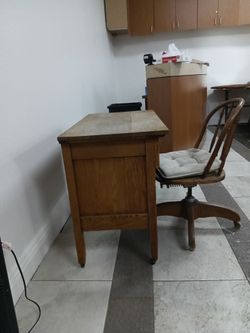 Wood Writing Desk with 1 Drawer, Brown Medium Wood Tone, Freestanding