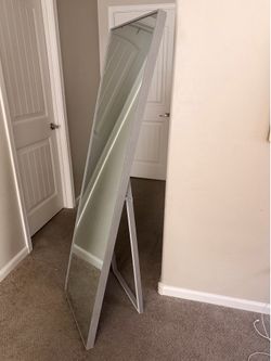 Grey standing mirror