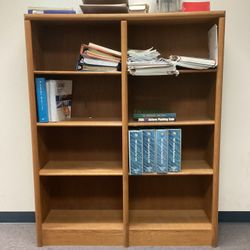 Oak Bookshelf 5’tall x 4’wide  