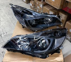 LA Zona Auto Parts 2010 to 2014 Subaru Outback Legacy Projector Headlights Luces Micas Calaveras Proyectores Black