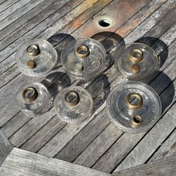 Antique Glass Oil Lamp Font’s lot of 6 - #2