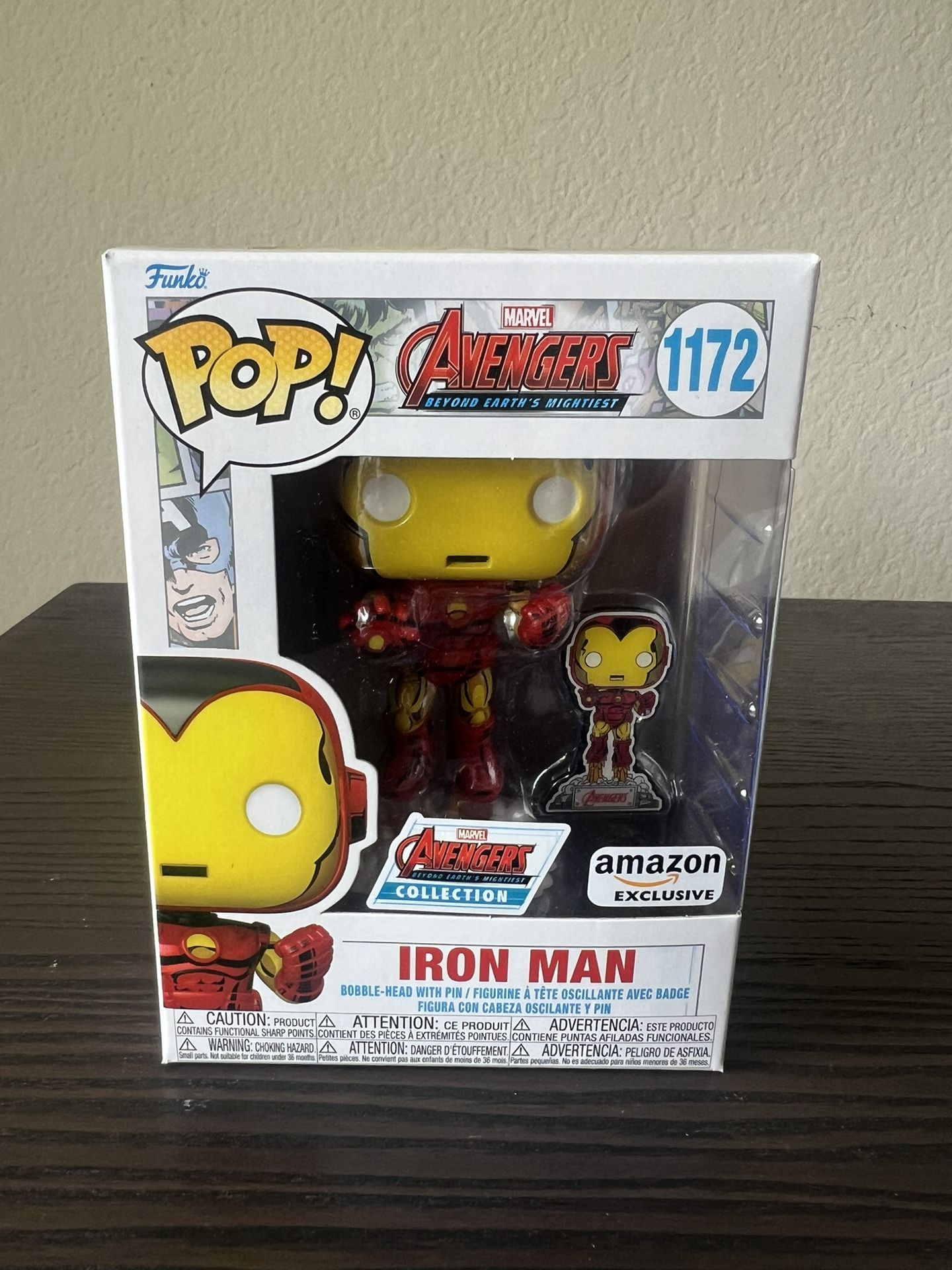 EXCLUSIVE 60th ANNIVERSARY Iron Man w/ PIN Funko Pop Marvel #1172 Stan Comics