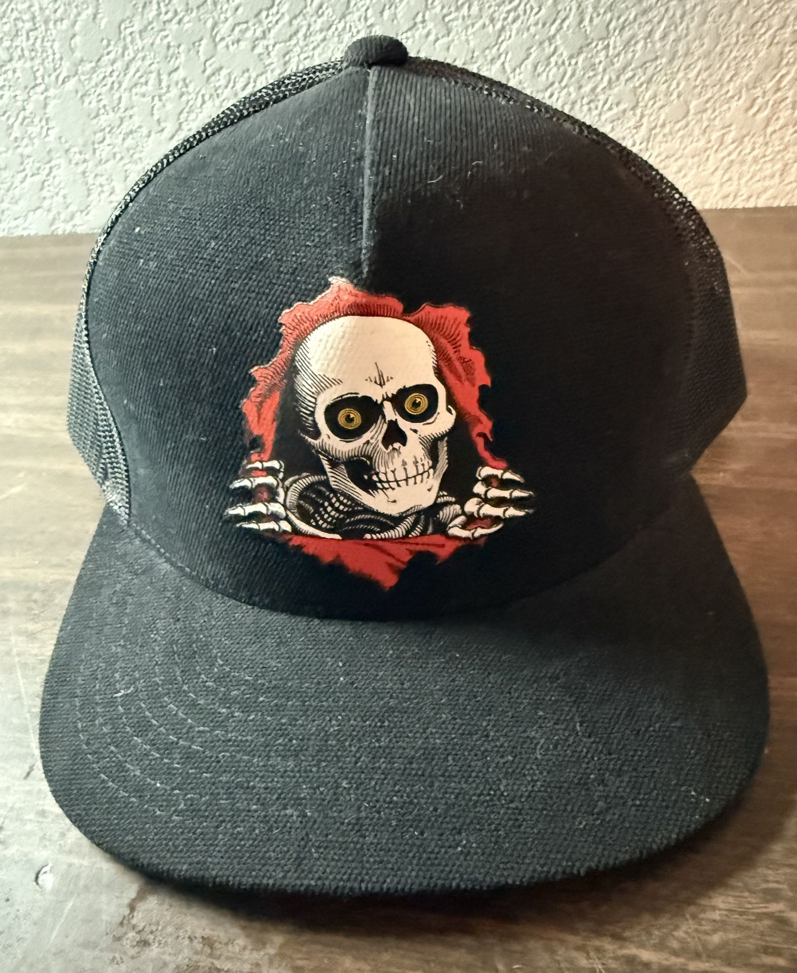Powell Peralta RIPPER snapback Skateboard Trucker Hat Black Skater EUC Cap