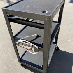 Adjustable Metal AV Cart with 4” Wheels