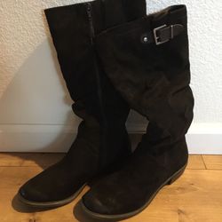 Black suede boots