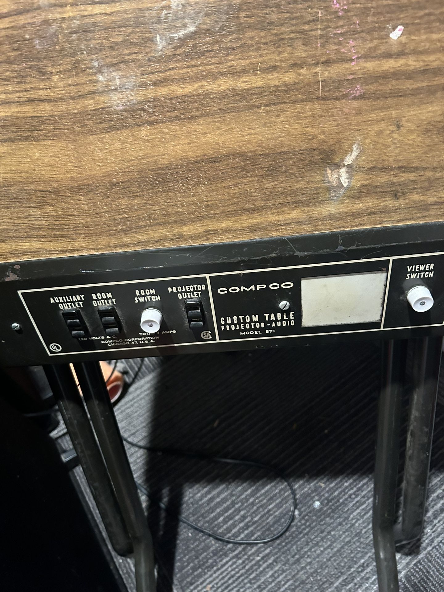 Vtg Compco Custom table Projector Audio Model 871