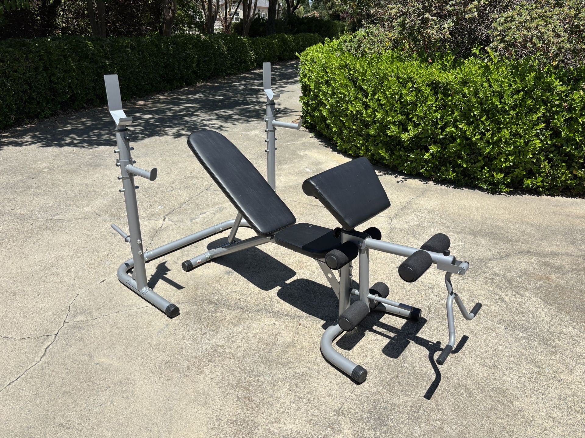 Olympic 2” Weight Set 180lbs + 45lb Barbell +Adj Bench & Rack