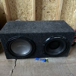 Dual Subwoofer Set With Box