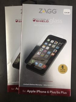 Zagg glass screen protector for iPhone 6 Plus and 7 plus +
