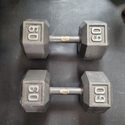 60lbs Dumbells Weights 
