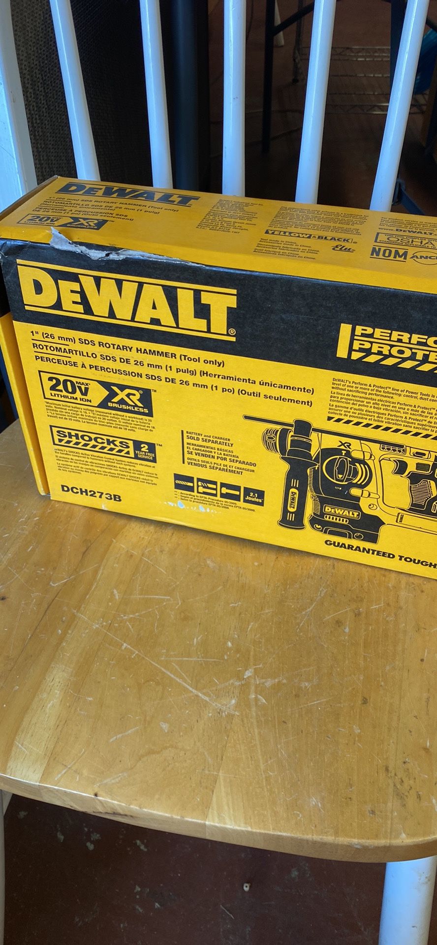 DEWALT 20-Volt MAX XR Cordless Brushless 1 in. SDS Plus L-Shape Rotary Hammer (Tool-Only) solo Herramienta