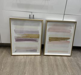 Lavender, Pink, Gold Framed Artwork
