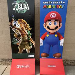 The Legend Of Zelda & Mario Day 5’6” Store Standee Display Signs Nintendo Authentic